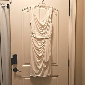 Ecru lined wrap dress like new